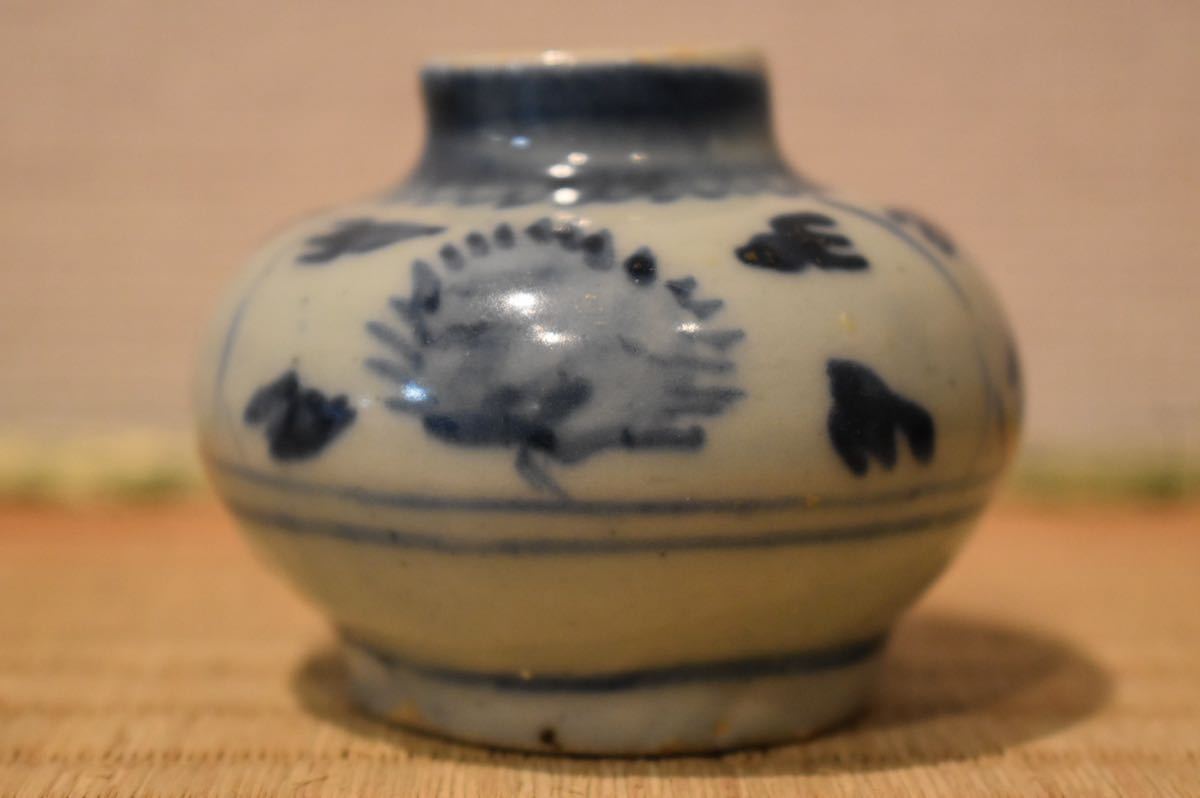 青花 - 古染付 メルカリ | 中国15世紀 染付の小壺 アンティーク 文化
