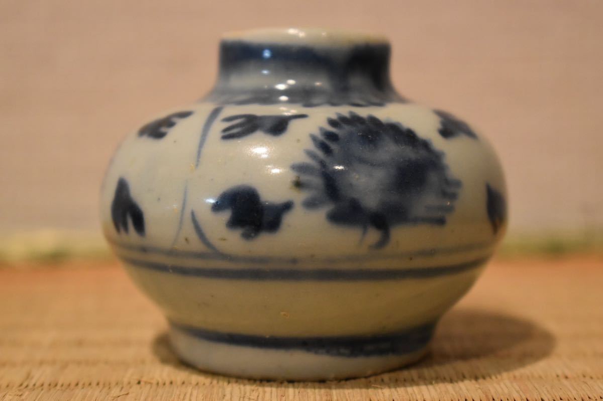 青花 - 古染付 メルカリ | 中国15世紀 染付の小壺 アンティーク 文化