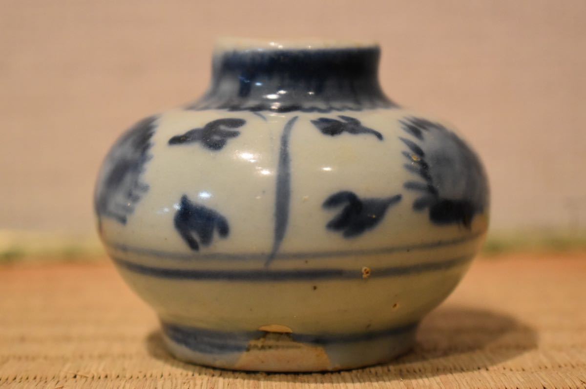 青花 - 古染付 メルカリ | 中国15世紀 染付の小壺 アンティーク 文化