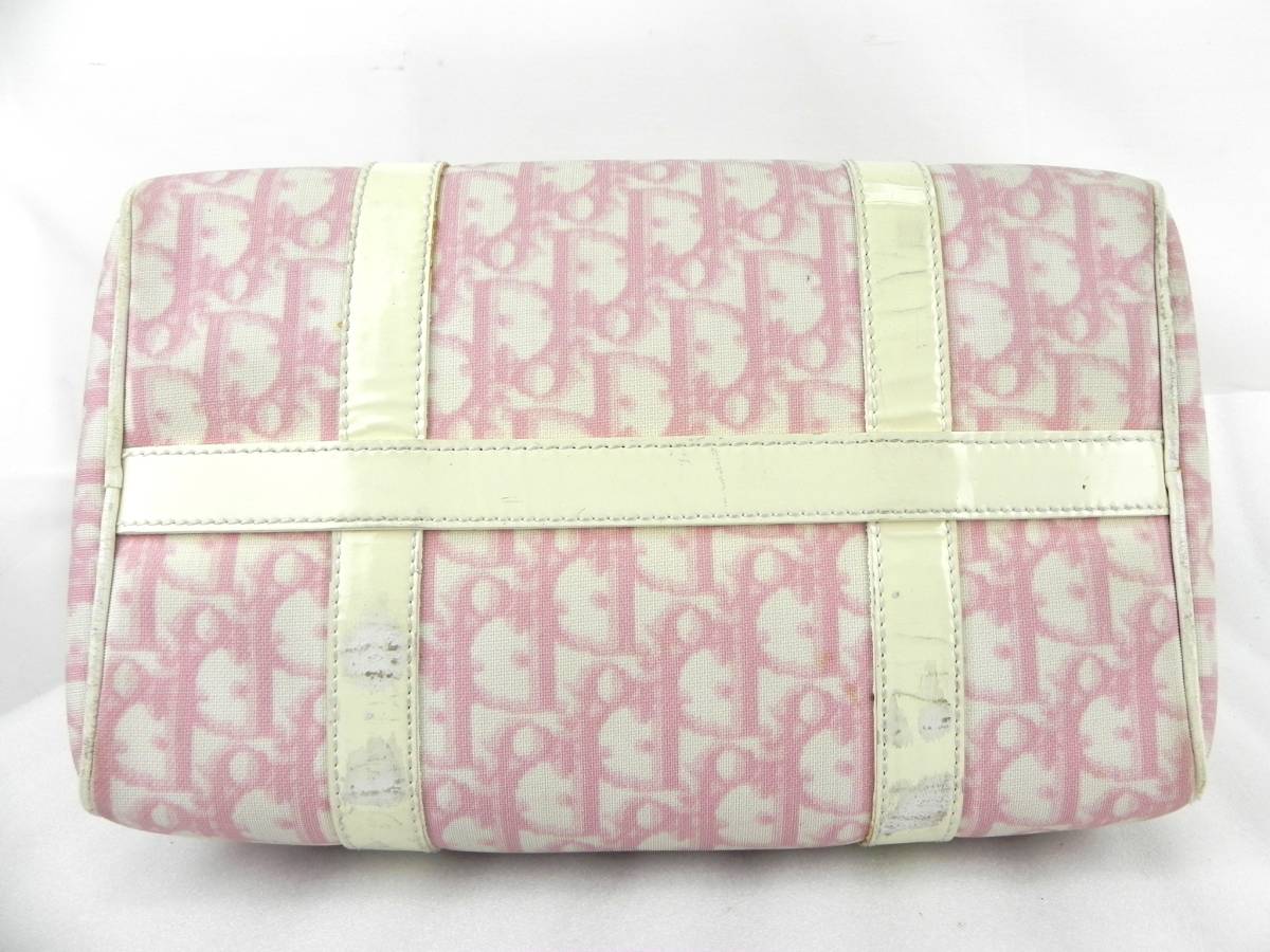 Dior トロッター ボストンバッグ ピンク ディオール Q5148]Christian Dior/ディオール トロッター ヴィンテージ 鍵付き