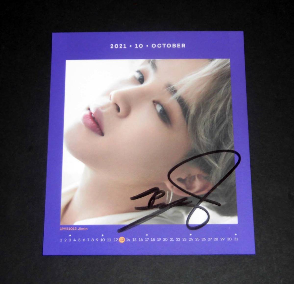BTS ジミン 0 (防弾少年団)☆直筆サイン入り・「DICON PHOTOCARD 防弾 