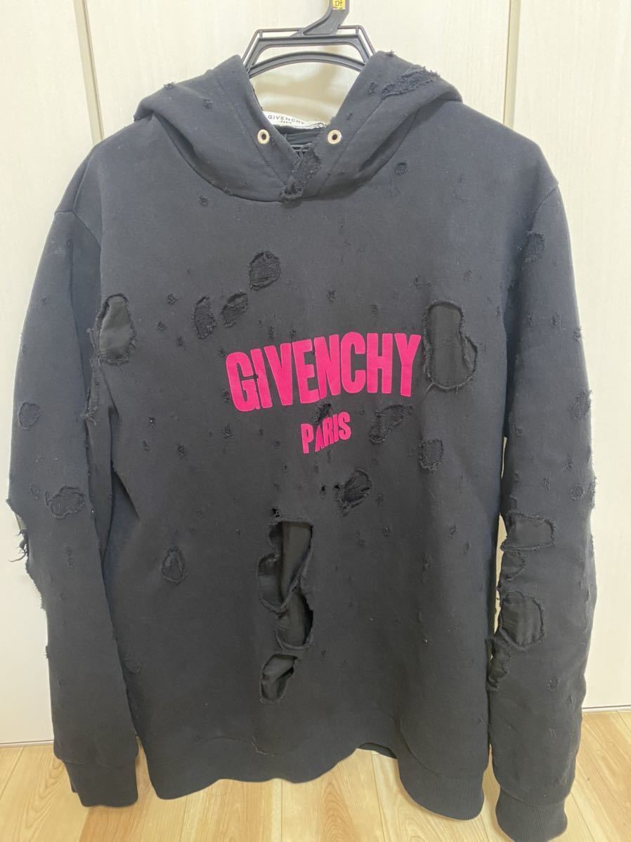 GIVENCHY ジバンシー デストロイ プルオーバー パーカー Mサイズ