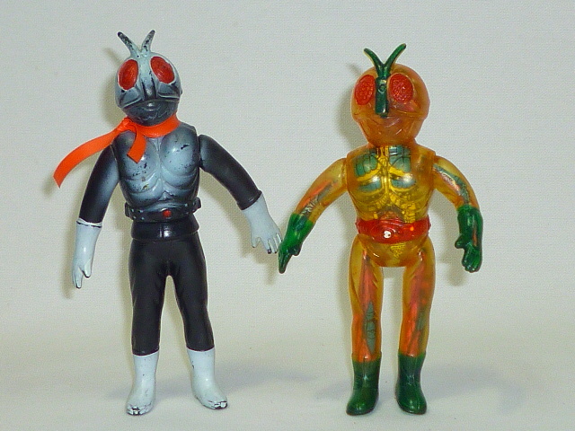 ポピー バンダイ 仮面ライダー ソフビ 2体 破損有 当時物 スケルトン