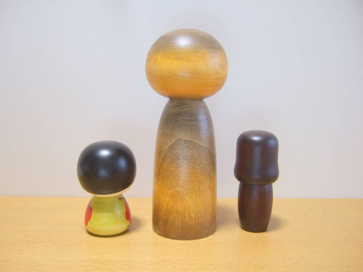 ◇ 創作こけし 3体まとめて 創作こけし 3体セット - △ 創作こけし（近代