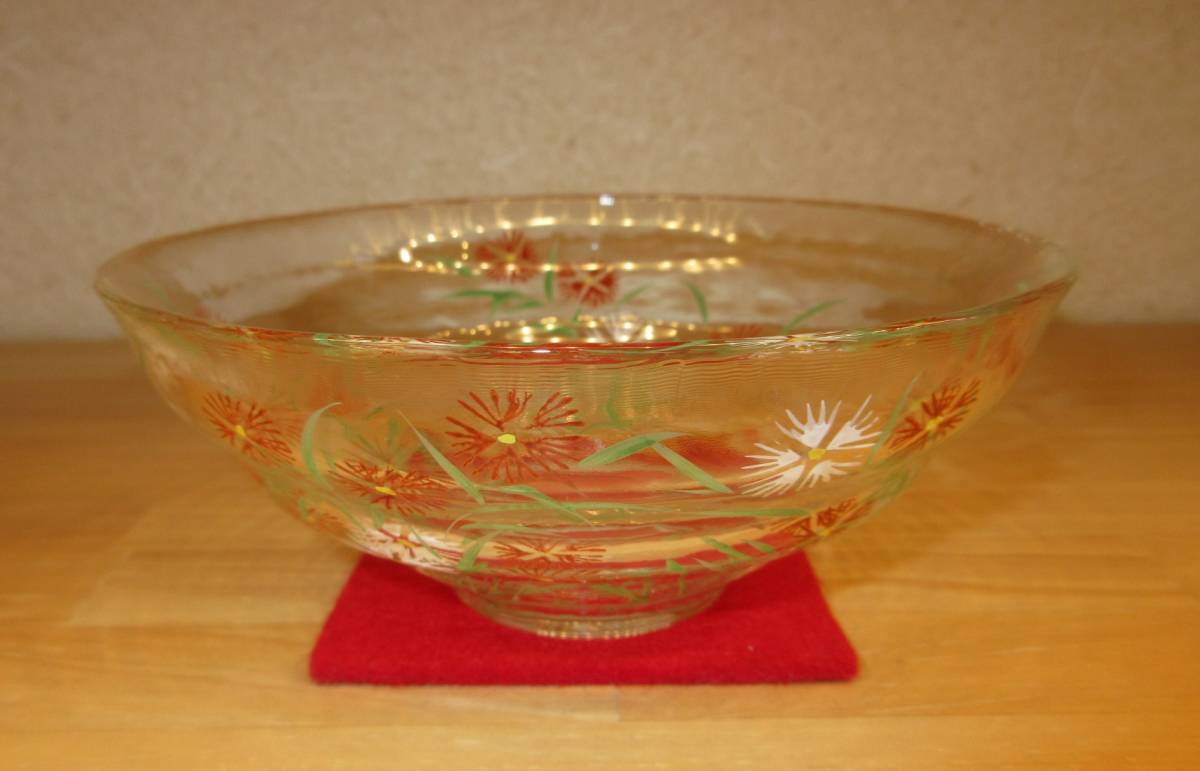 【逢絢亭】茶道具 平茶碗 義山 撫子の図 岬早百合 紙箱入り