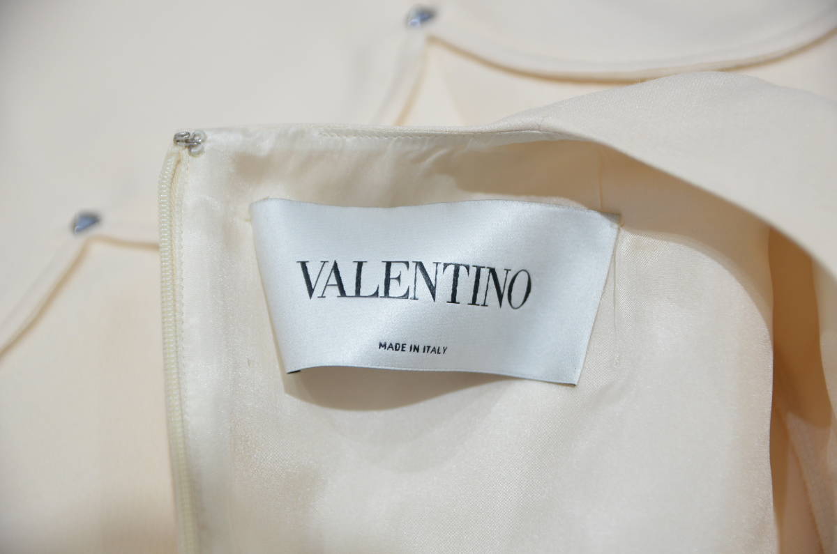 VALENTINO ヴァレンティノ スカラップ スタッズ 装飾 ワンピース Y 