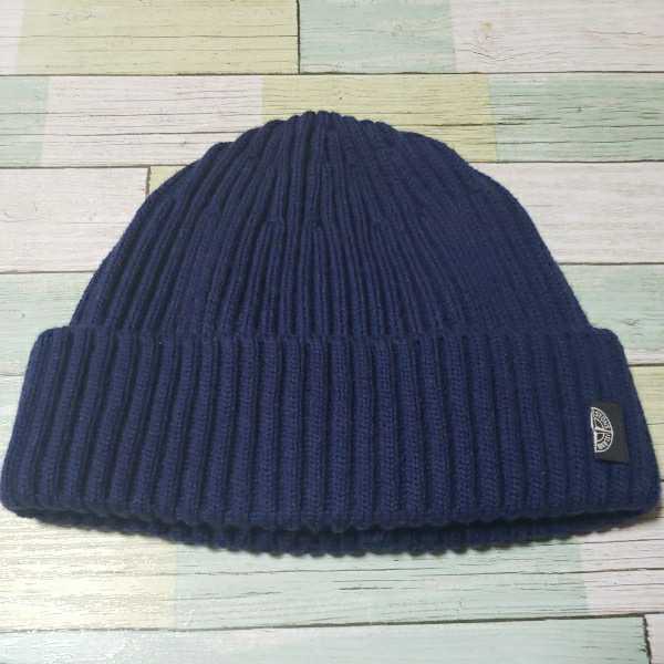 Stone  ニット帽 ネイビー STONEISLAND ストーンアイランド ニット帽 ビーニー ニット帽 美
