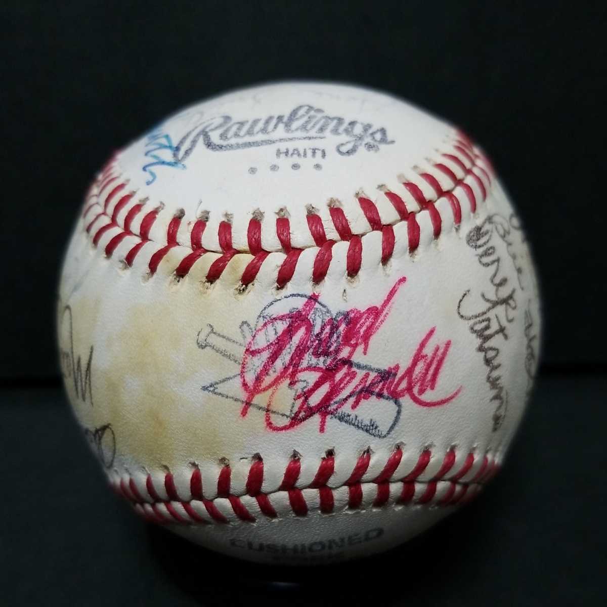 野球 【貴重】MLB ディー・ゴードン / A.J.ラモス 寄せ書きサインボール