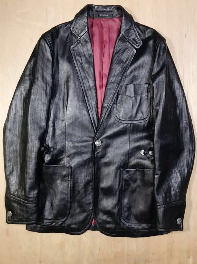 至極の逸品◎超美品/monsieur NICOLE レザージャケット テーラード 