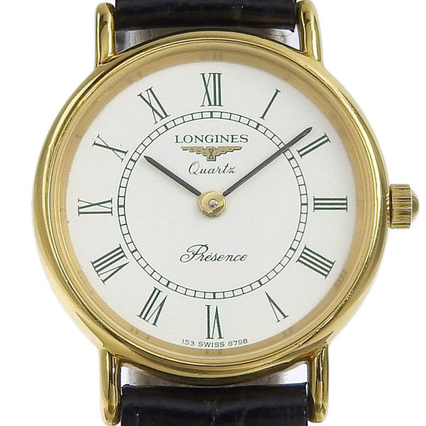 ☆03楽市☆ LONGINES ロンジン プレザンス レディース クォーツ 腕時計 白文字盤 【時計】