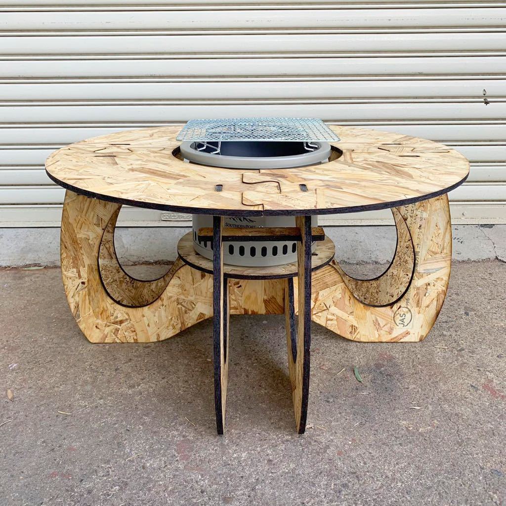 テーブル ゼロデイ キャンプBBQにシンプルで軽量！ドーナツテーブル
