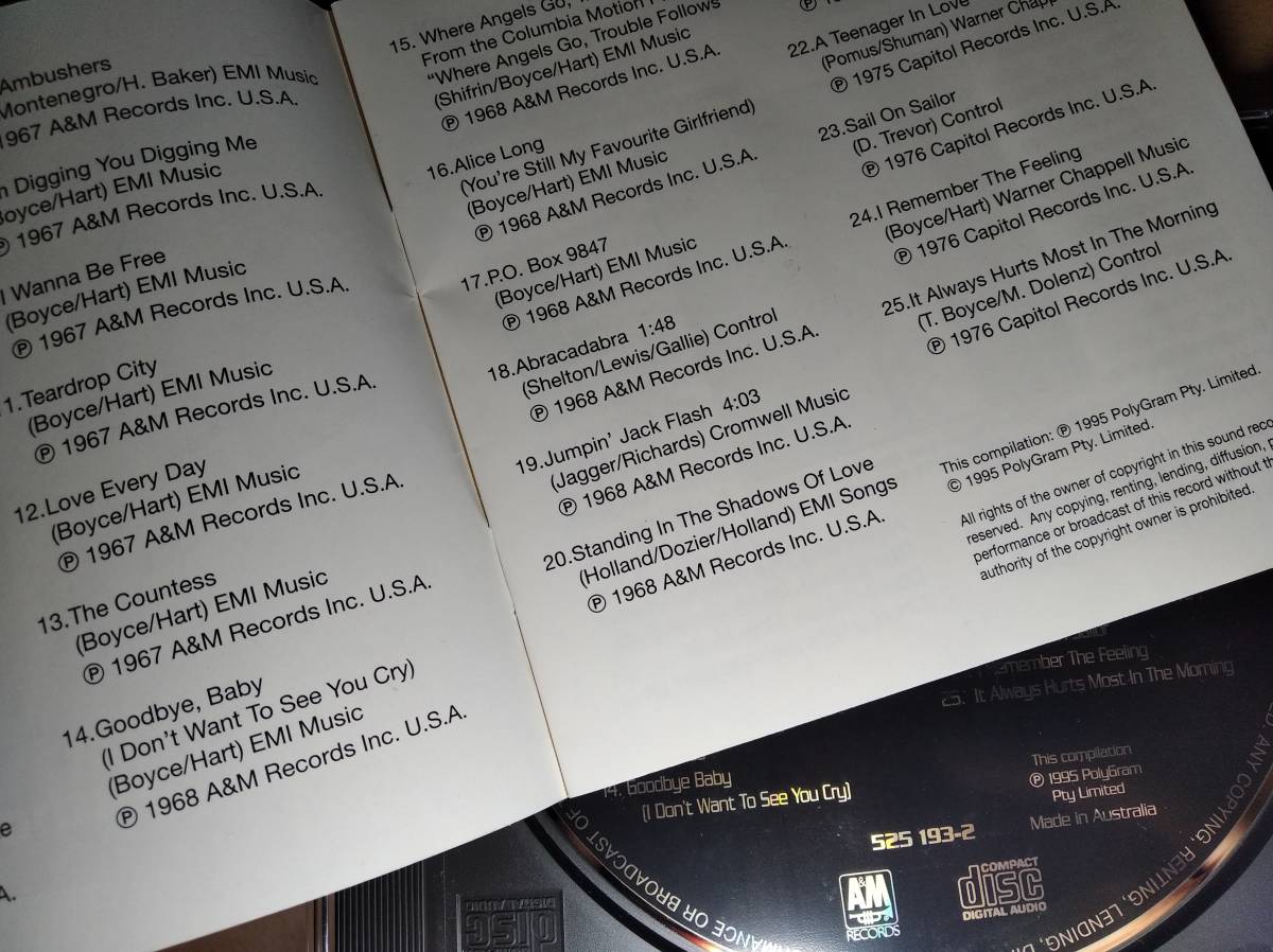 25曲ベストTommy Boyce&Bobby HartモンキーズThe AnthologyアンソロジーMonkees A&M US Soft Rock検Paul Revere&The Raiders Jay&Americans_2