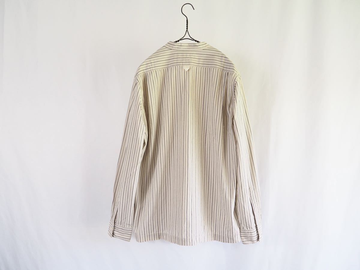 MHL. バンドカラー ストライプシャツ M 18SS COTTON STRIPE SHIRT 美品 