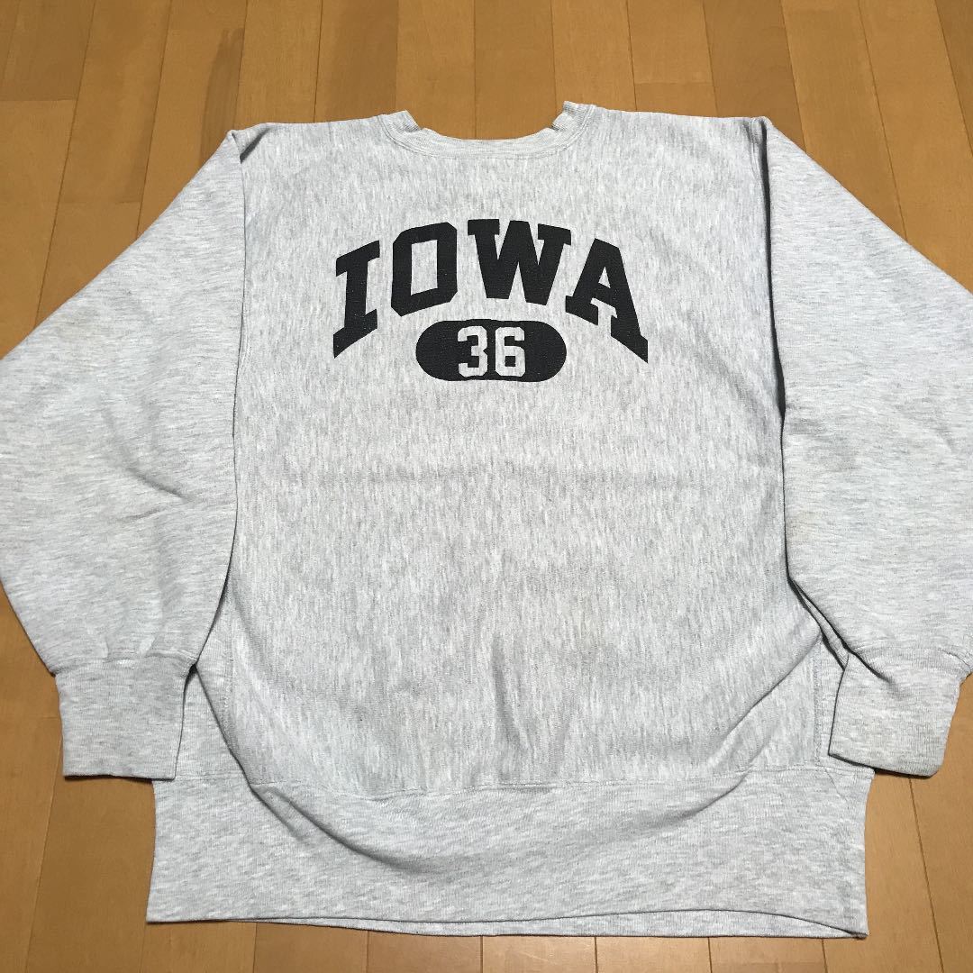 黒プリントIOWAチャンピオン チャンピオン リバースウィーブ 黒