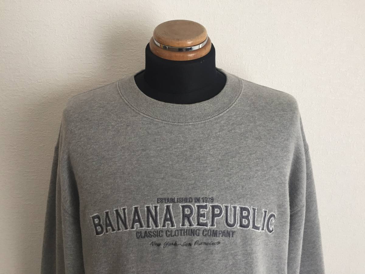 BANANA REPUBLIC】トレーナー 国内L相当 アーチ刺繍 スウェット 希少 