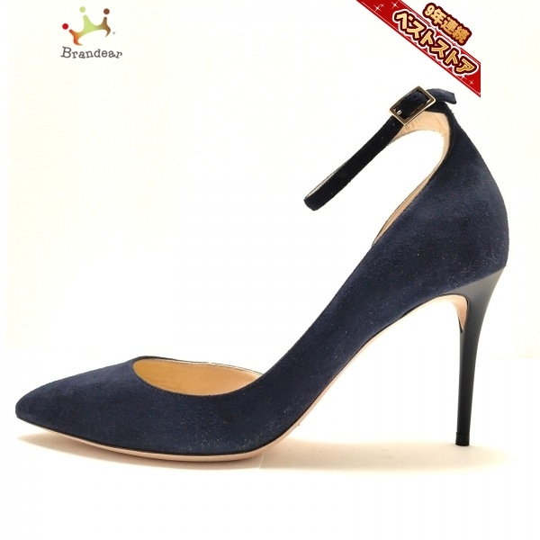 未使用 ジミーチュウ JIMMY CHOO 37 - スエード ネイビー 未使用 ジミーチュウ JIMMY CHOO 37 - スエード ネイビー
