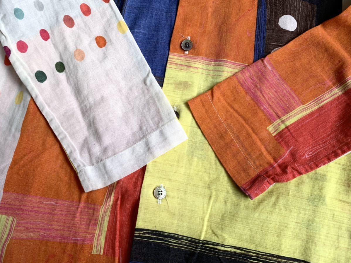 美品 90s ISSEY MIYAKE PERMANENTE 総柄 デザイン シャツ M メンズ 