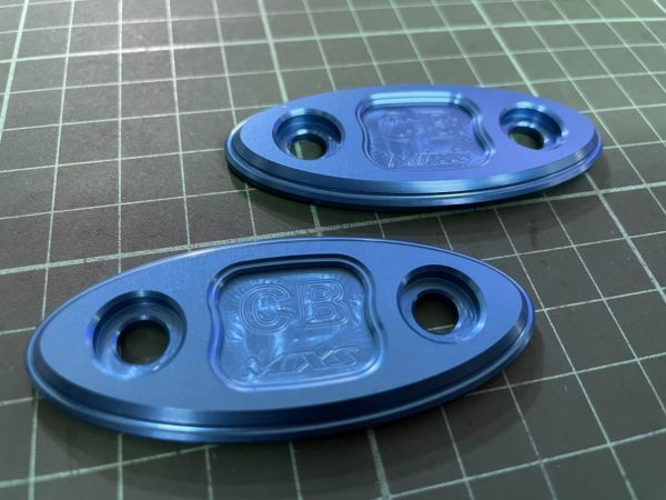 ブルー ミラーホールカバー CB1300SB ボルドール CNC ミラーキャンセル