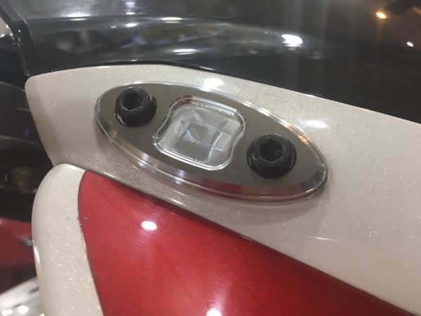 ブルー ミラーホールカバー CB1300SB ボルドール CNC ミラーキャンセル
