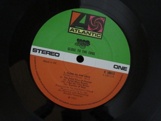 To The Edge Atlantic, 0 Reissue YES☆Close To The Edge UK Atlantic