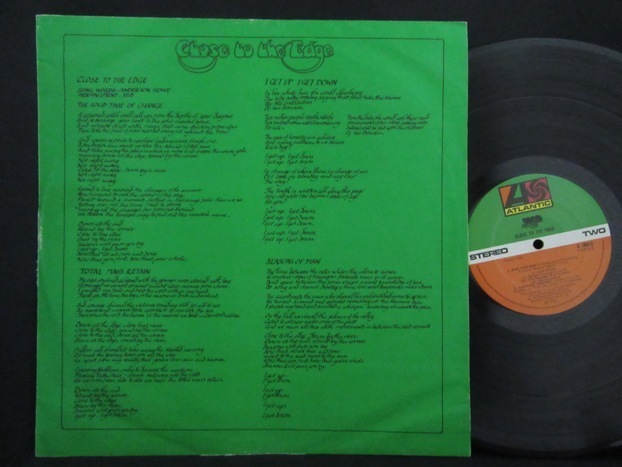 To The Edge Atlantic, 0 Reissue YES☆Close To The Edge UK Atlantic