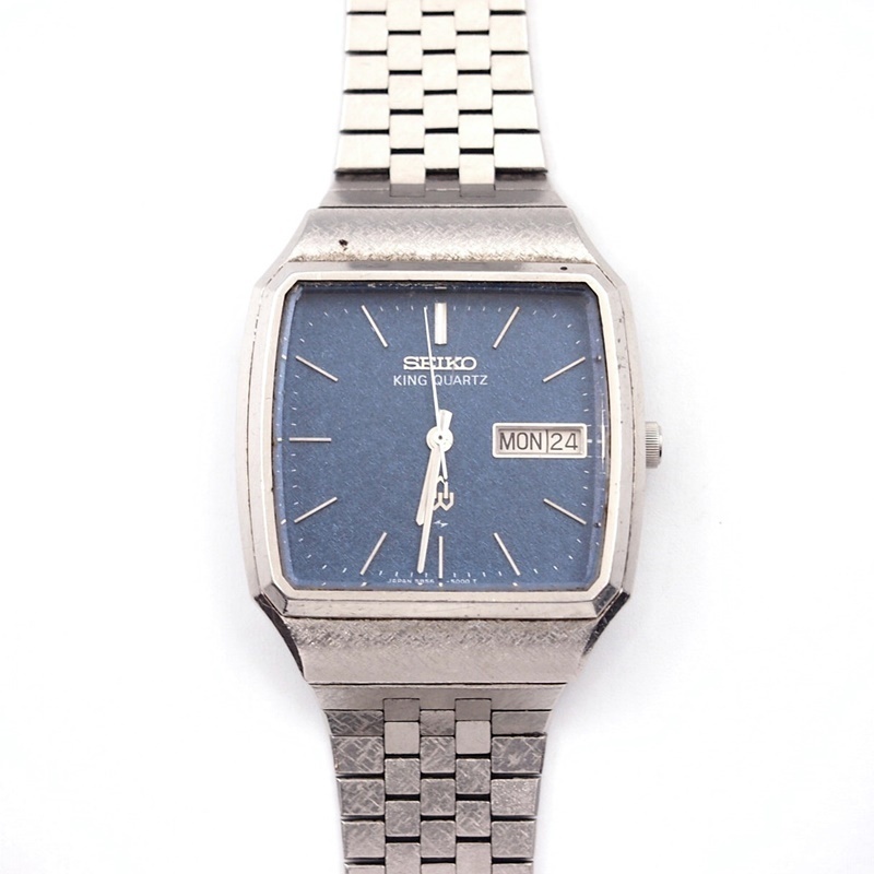 動作品】SEIKO KING QUARTZ 5856-5000 ＜腕時計＞ シルバー金具 