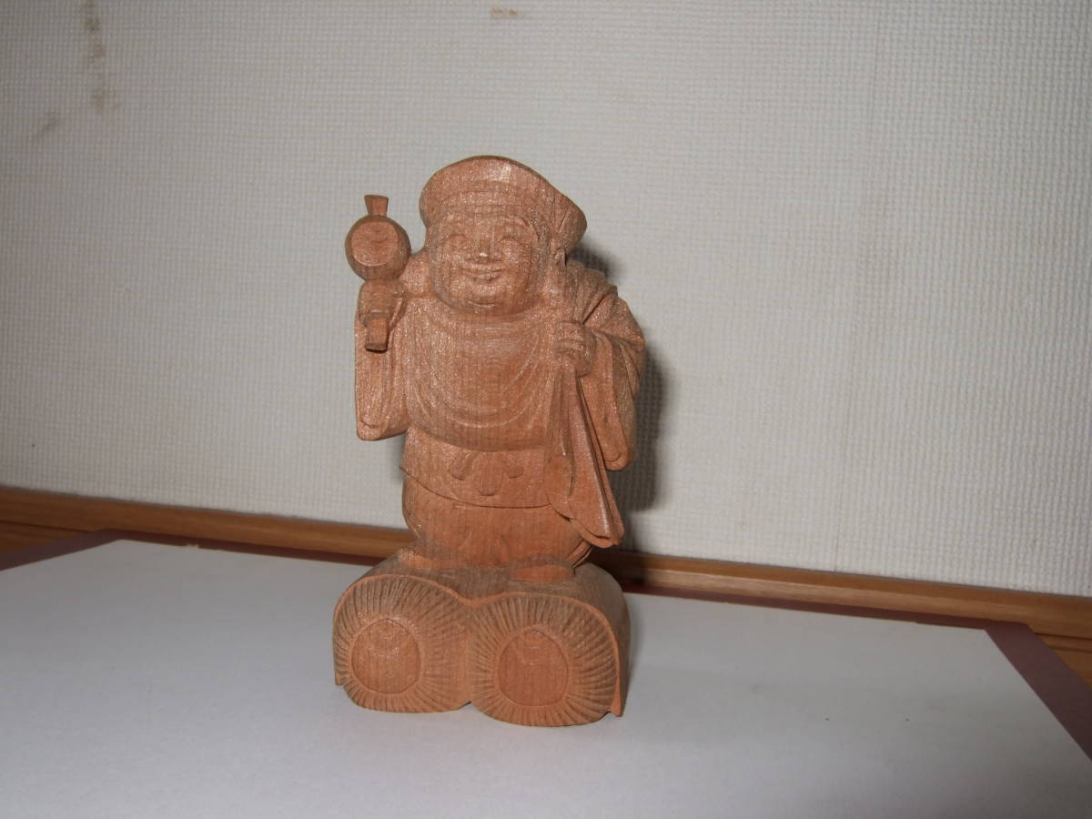 高村光雲 木彫 大国様 背中に本人彫名 共箱 【摸刻】 木彫 高村