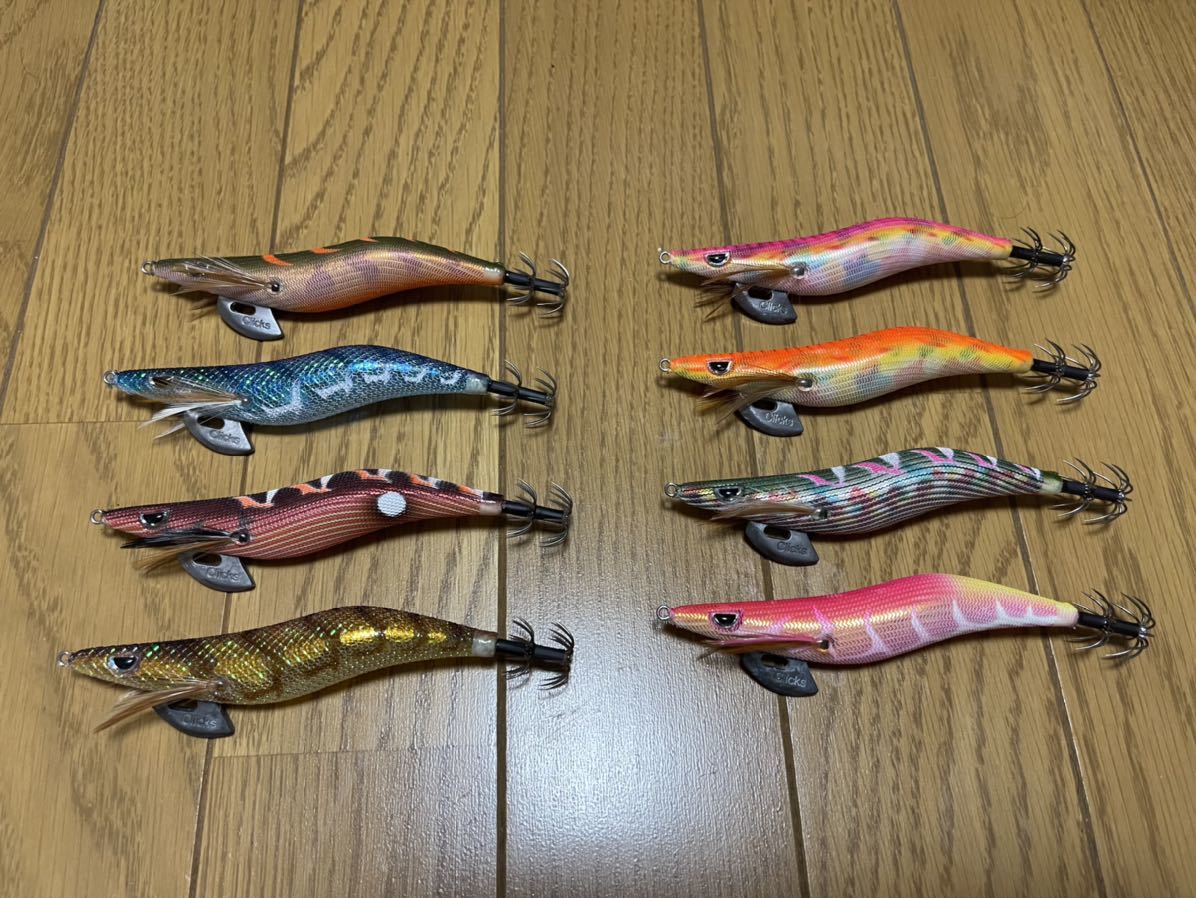 【大人気，爆買い】 クリックス プロスペック エギ ほぼ開封のみエギ4本と数投のみの4本 計 8本セット(3.5号)｜売買されたオークション情報、yahooの商品情報をアーカイブ公開 - オークファン 海水