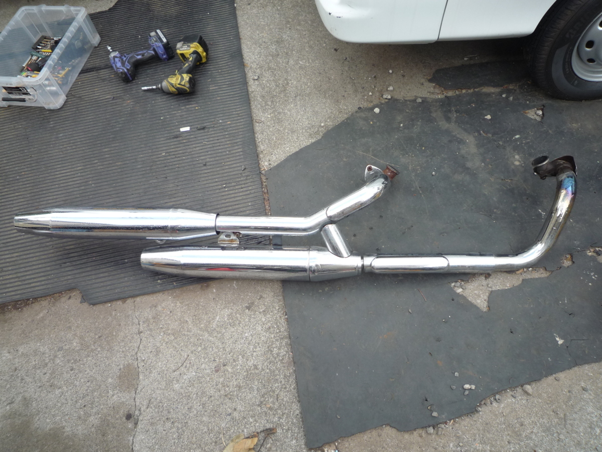 ドラッグスター400クラシック 4TR 純正マフラー エキパイ サイレンサー