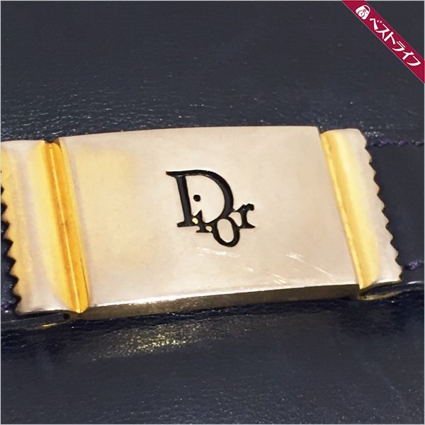 クリスチャン ディオール ハウンドトゥース ポロニット ロゴ金ボタン Dior Christian ディオール ショルダーバッグ ヴィンテージ レザー
