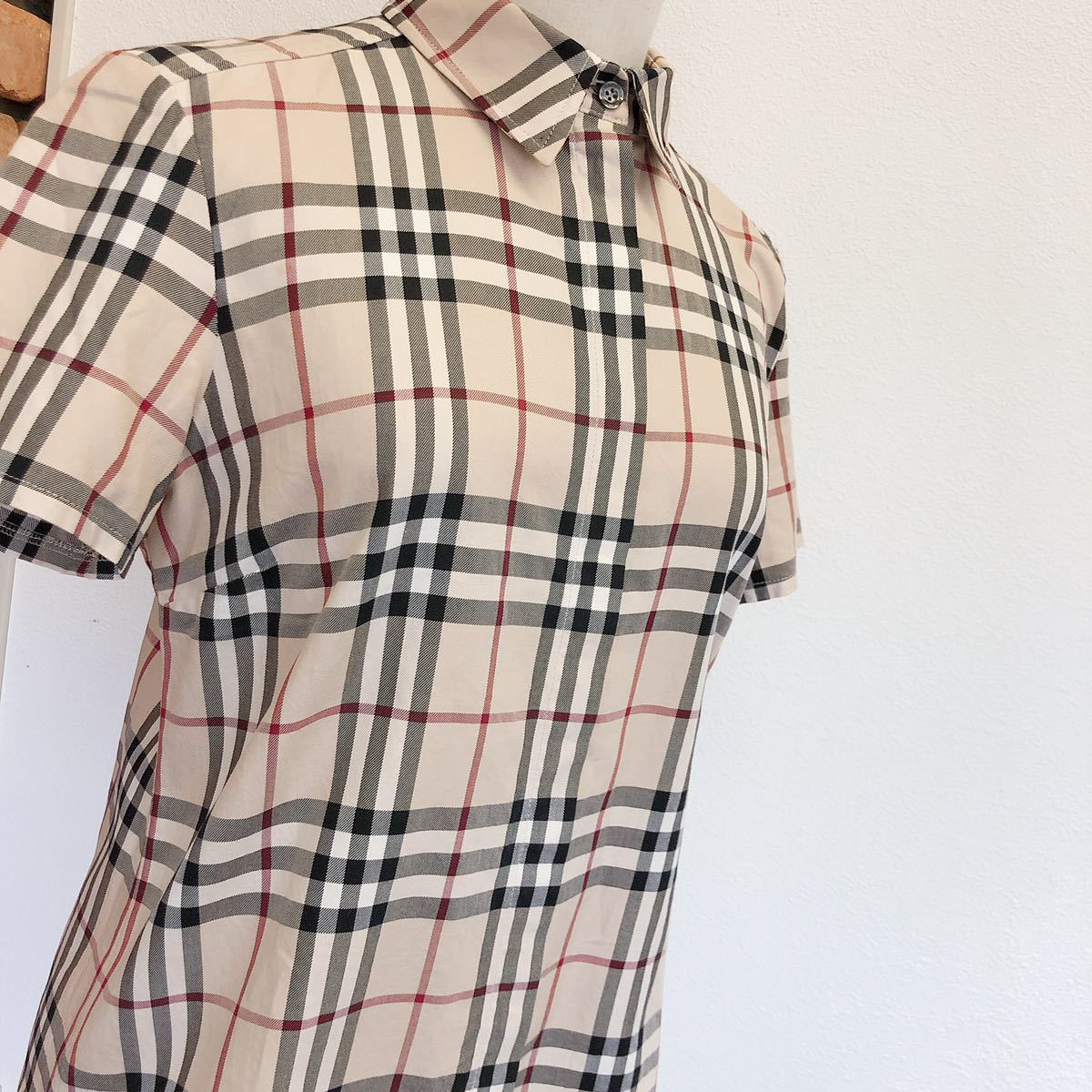 美品 バーバリー ロンドン ノバチェック シャツ 半袖 レディース 