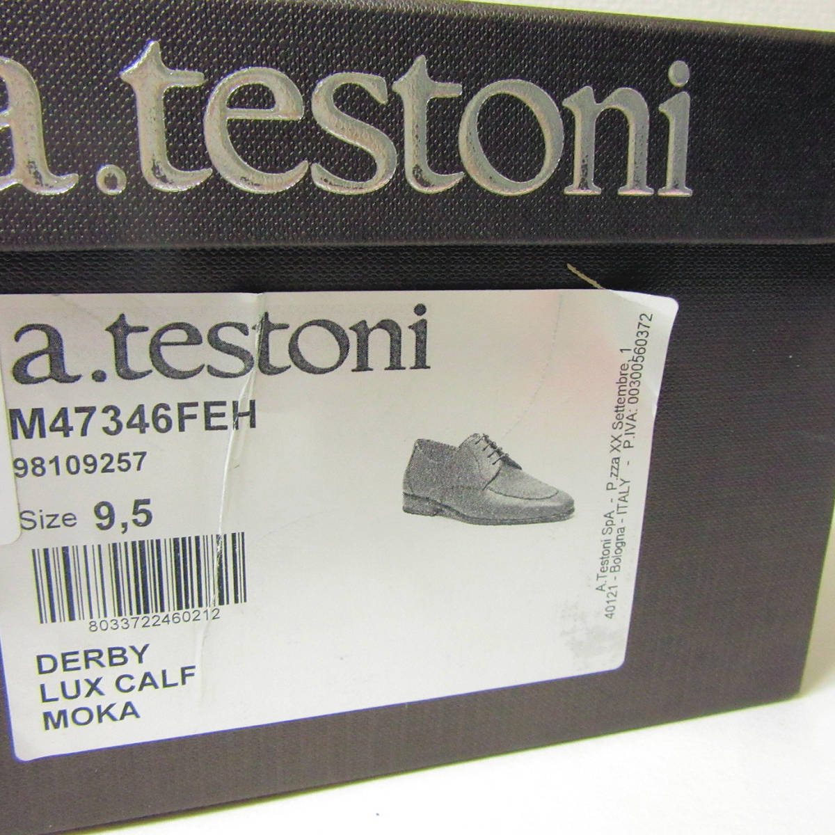 未使用 ア・テストーニ a.testoni イタリア製 ドレスシューズ ビジネスシューズ 外羽根 Uチップ 革靴 ダークブラウン UK9.5 27.5cm-28ｃｍ a 未使用 testoni テストーニ 赤茶 ブラウン