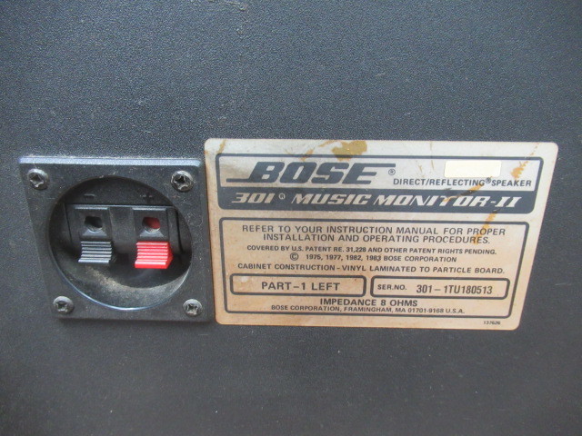 S7463.2 BOSE ボーズ 301 ミュージックモニター Ⅱスピーカー R L ペア ブラック(スピーカー本体)｜売買されたオークション ...
