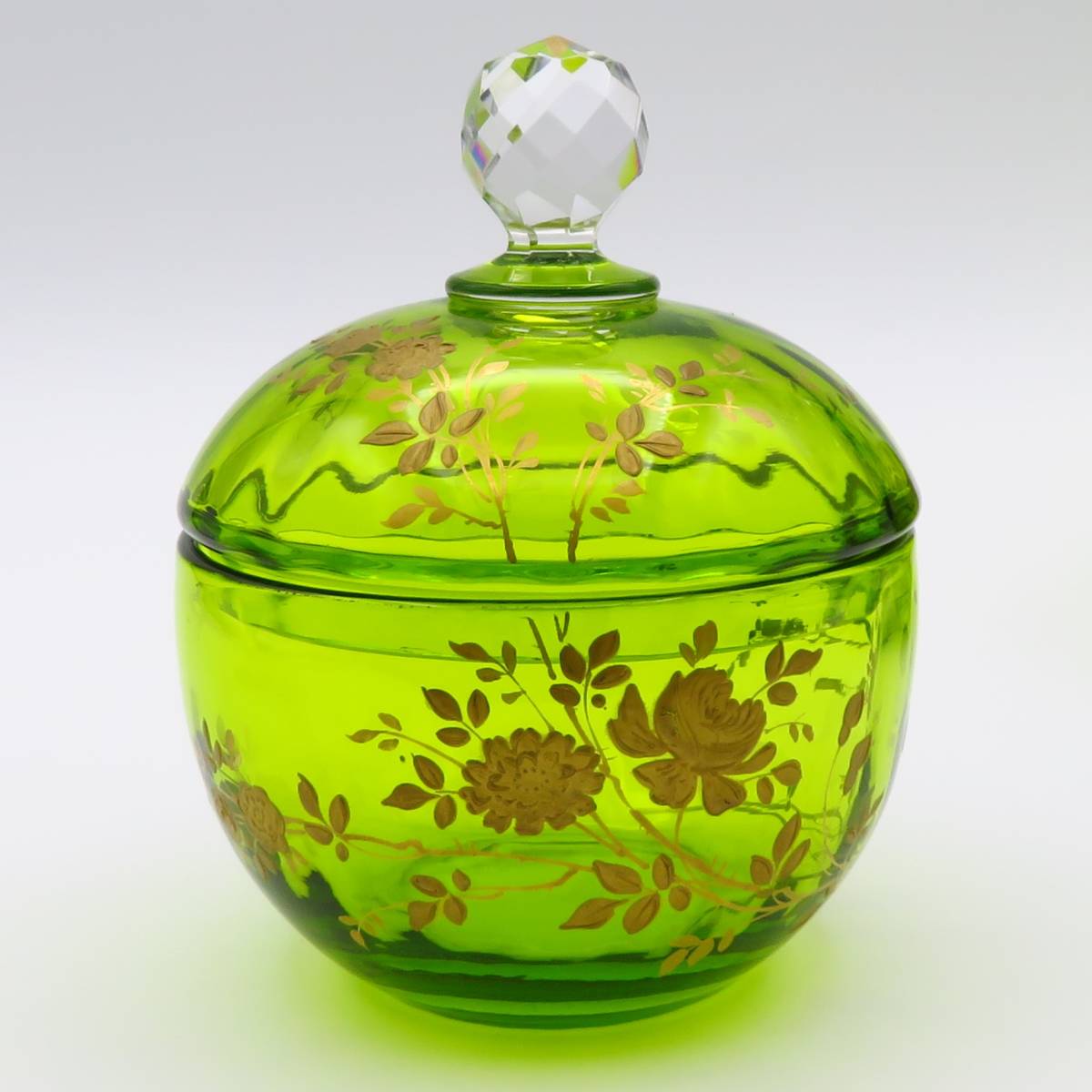 ボヘミアガラス 花瓶svvー600 【流】ボヘミアガラス 金彩ガラス