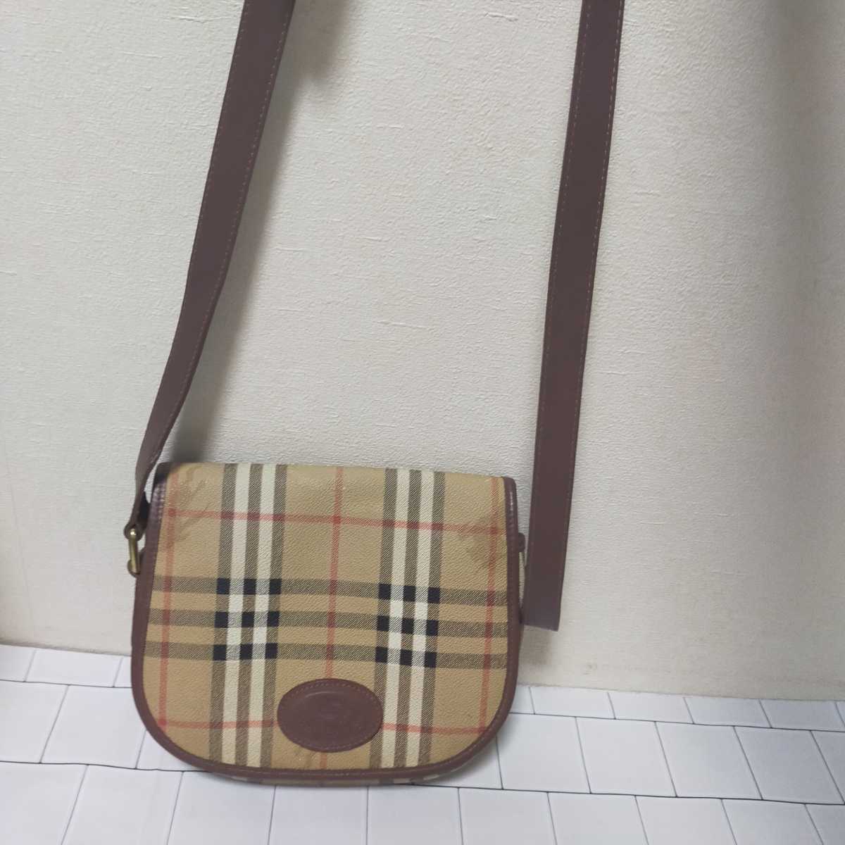美品 美品 Burberry バーバリー ショルダーバッグ 黒 本革 ノバ 