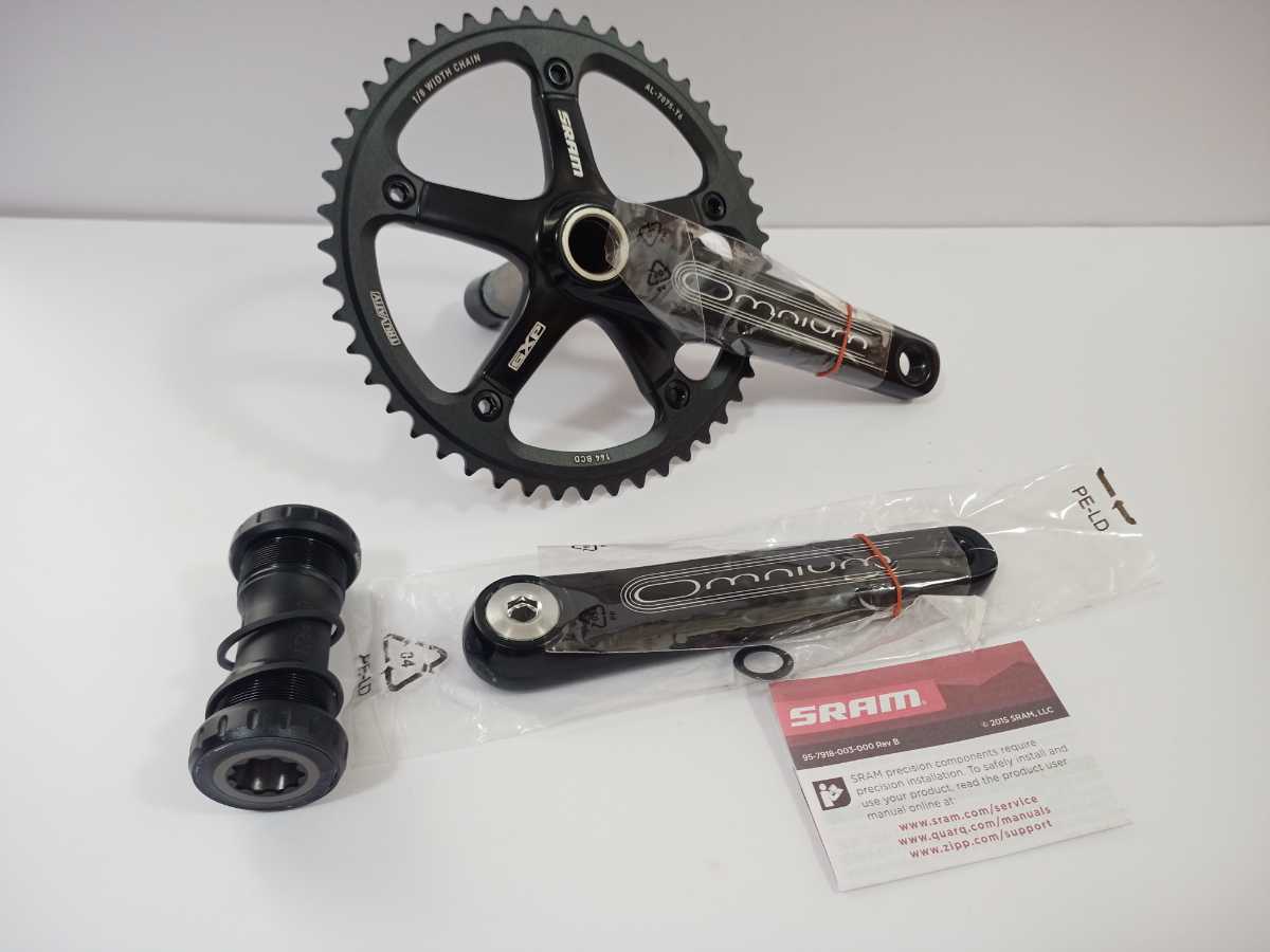 SRAM GXP クランク＆BB 165mm シングル、ピスト用 SRAM OMNIUM