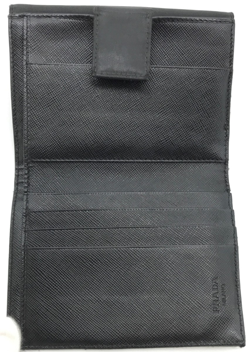 PRADA プラダ Wホック財布 二つ折り財布 ナイロン ブラック 黒 M523 