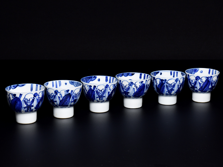 煎茶道具 京焼 急須 青 煎茶器セット [東山堂 【 倣青木 木米（聾