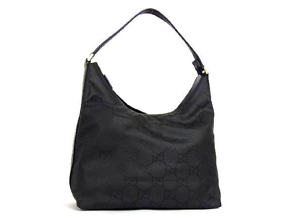  1円 GUCCI グッチ 000 8602 212937 GGナイロン&times;レザー ゴールド金具 ショルダーバッグ 肩掛け レディース ブラック系 M5983BU(かばん、バッグ)｜売買されたオークション情報、yahooの商品情報をア かばん、バッグ