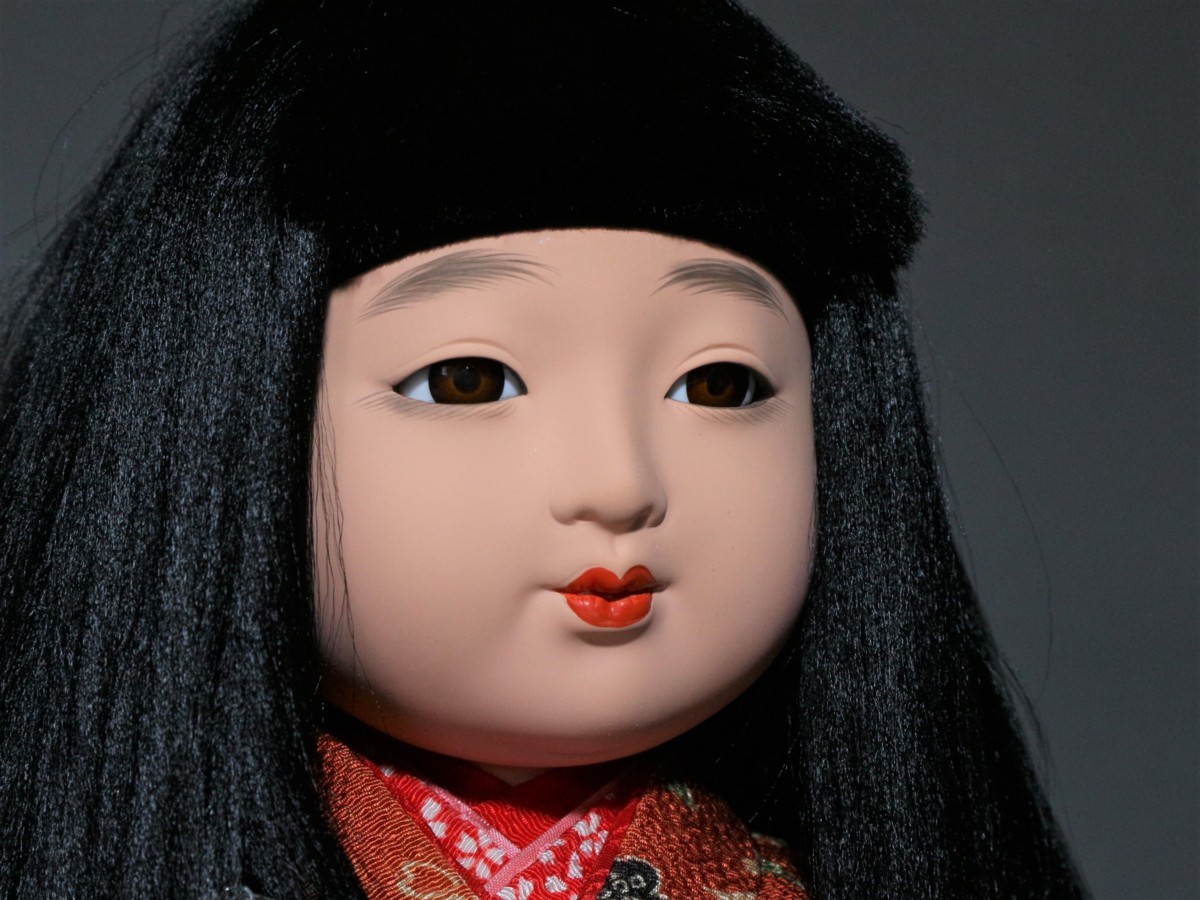 市松人形】舞花ガラスケース入り【日本人形】