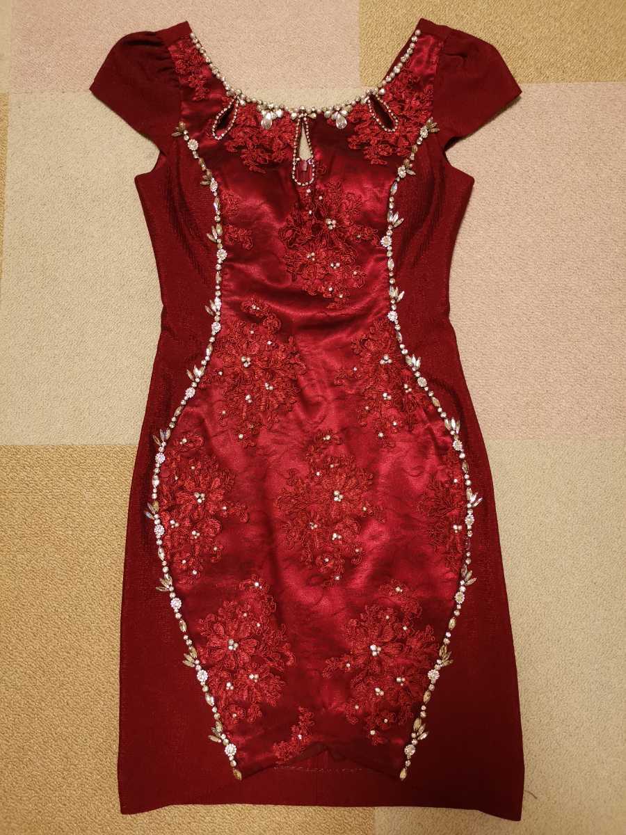 ROBE de FLEURS Glossy】Sサイズ ミニドレス レッド / キャバ嬢 ドレス