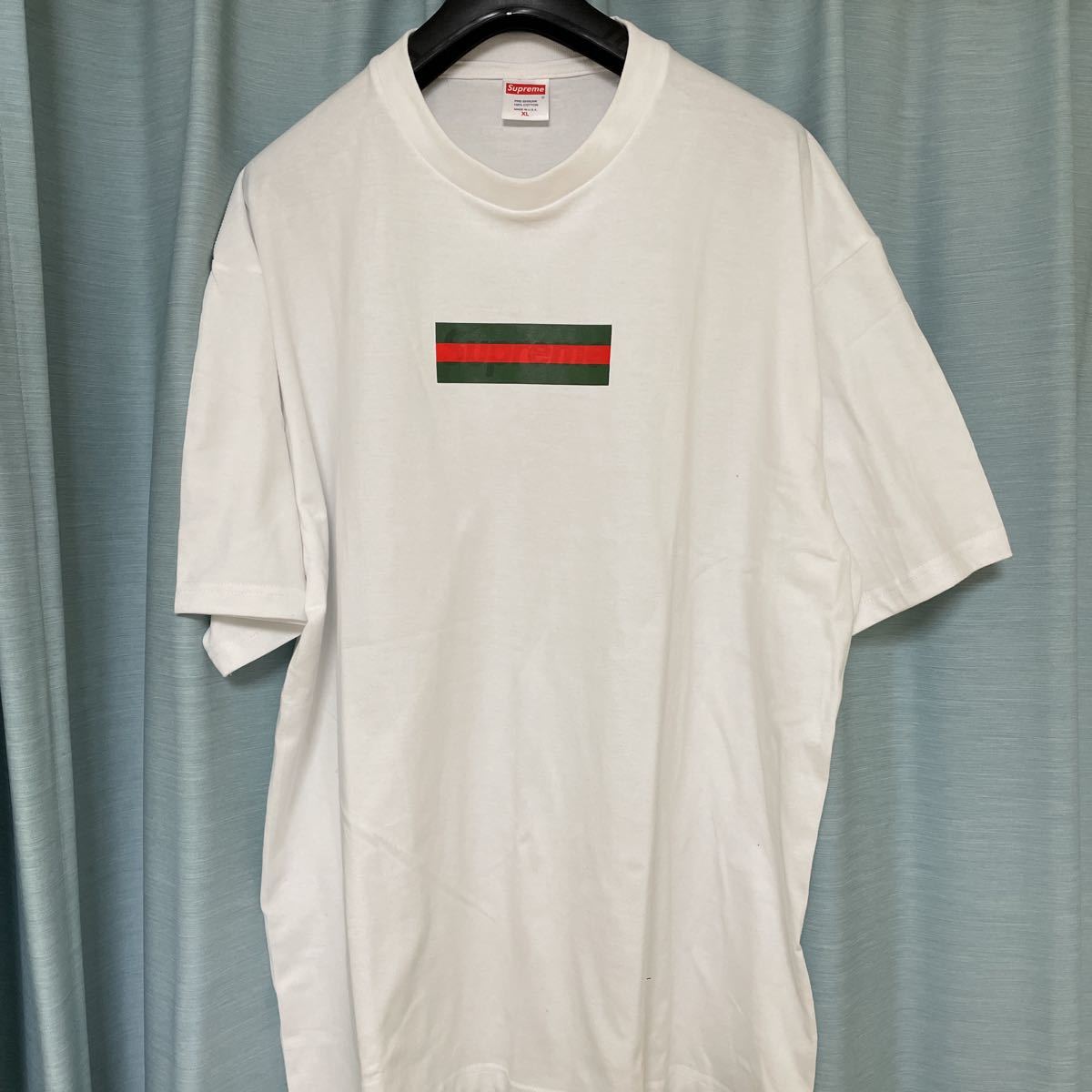 Supreme box logo tee Gucci xl white Supreme Gucci Tee Sleeve Short Gem