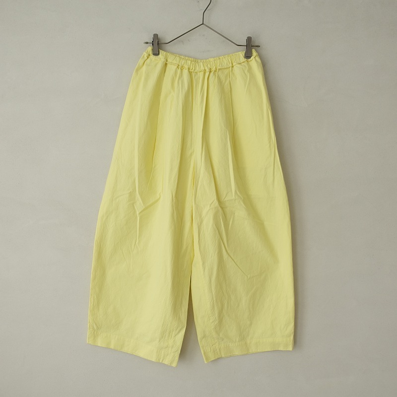 ■【美品】ミナペルホネン ネウトラーリ mina perhonen neutraali *kula パンツ*Sワイド綿イエロー黄イージー0621【21G12】