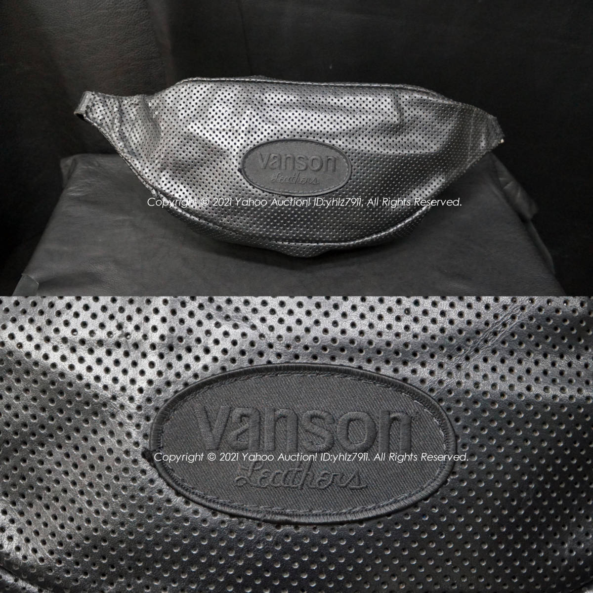 VANSON ファニーパック パンチングレザー/メタリックレザー ウエスト 