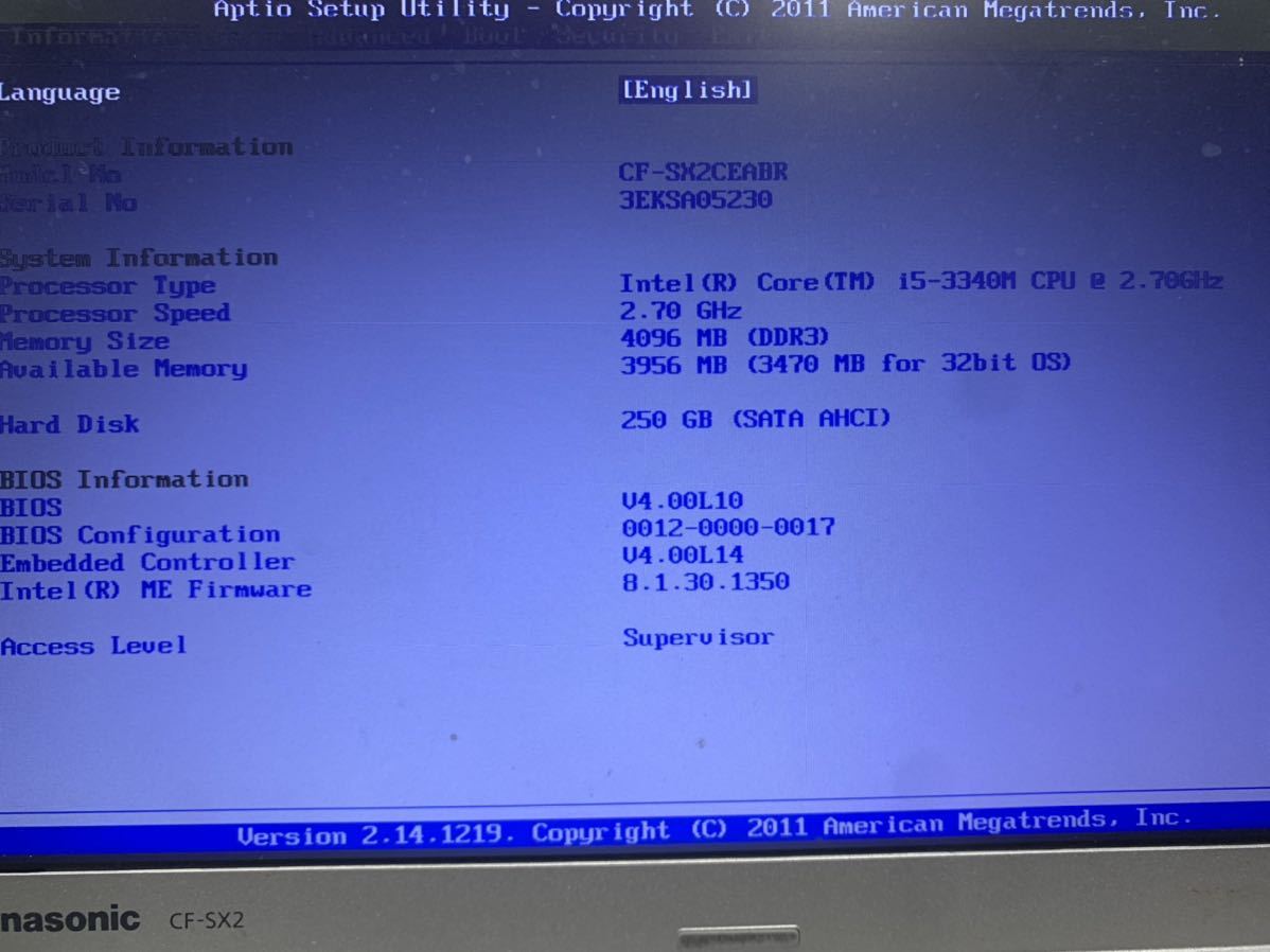 Windows7 32bit CF-SX2CEABR パナ I5 8GB 【公式通販】