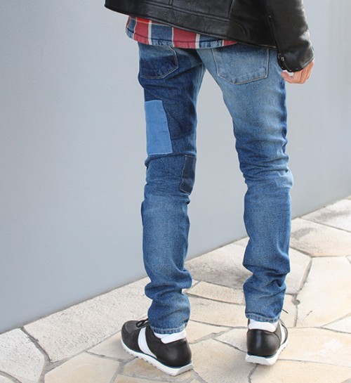 P.M.D.S RAOUL Lav6s パッチワーク加工 スキニーデニム P.M.D.S RAOUL Lav6s パッチワーク加工 スキニーデニム