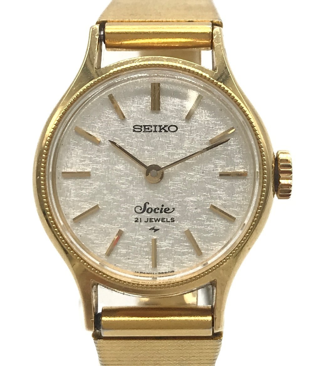 SEIKO セイコー 腕時計 14K 手巻き YG 11-1130 レディース socie 