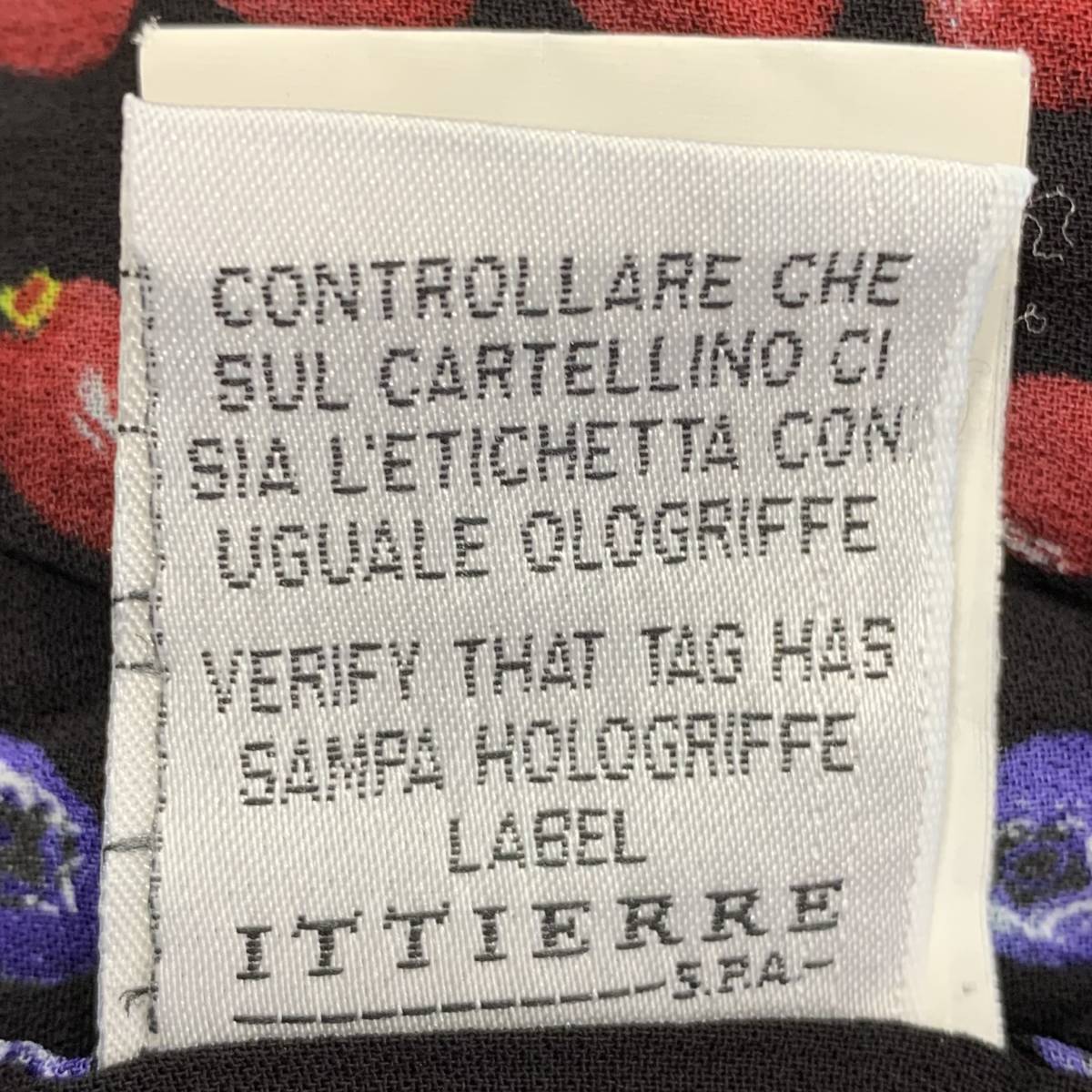 ITALY製 VERSACE 総柄長袖シャツ ドレスシャツ フルーツ柄 ハイ 