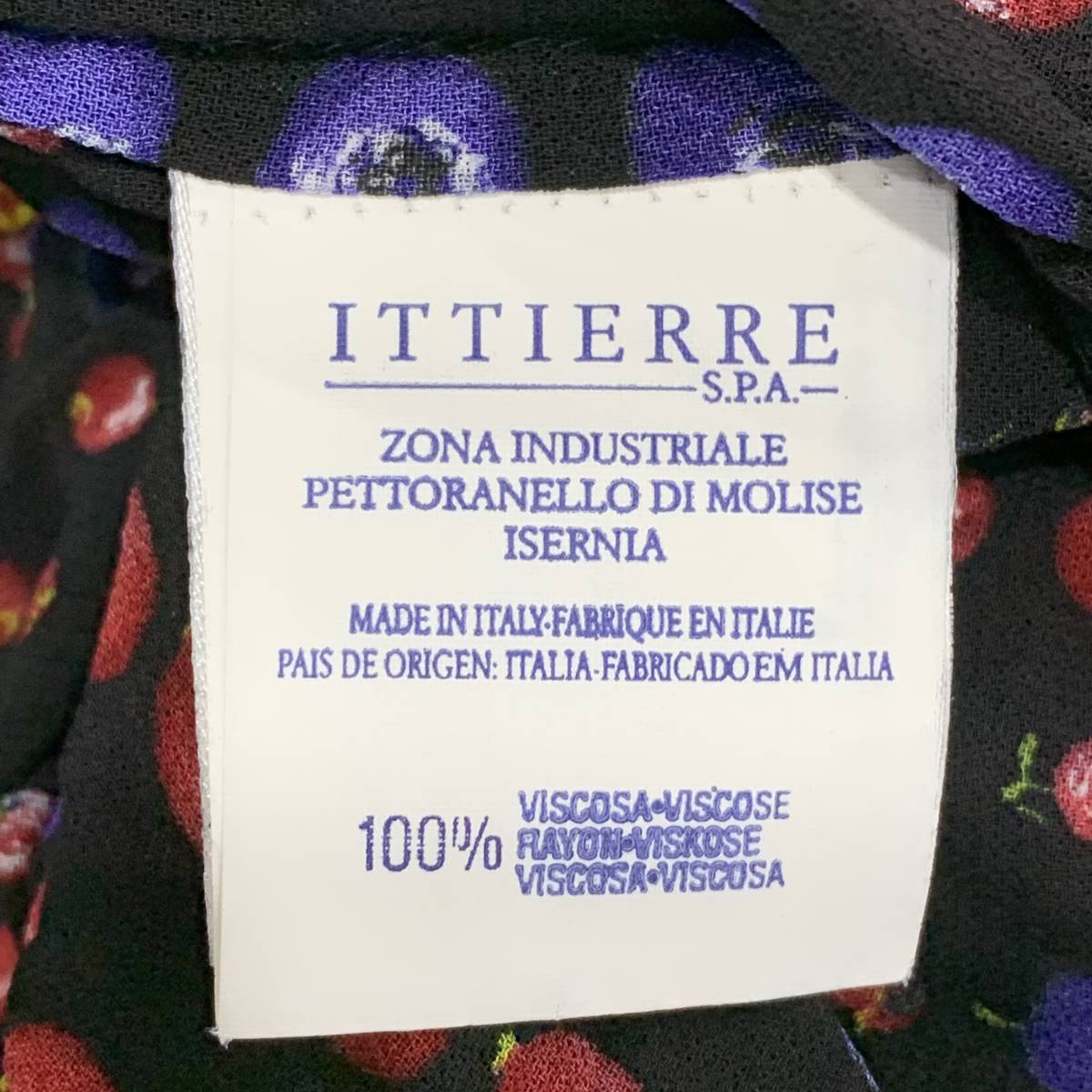 ITALY製 VERSACE 総柄長袖シャツ ドレスシャツ フルーツ柄 ハイ 