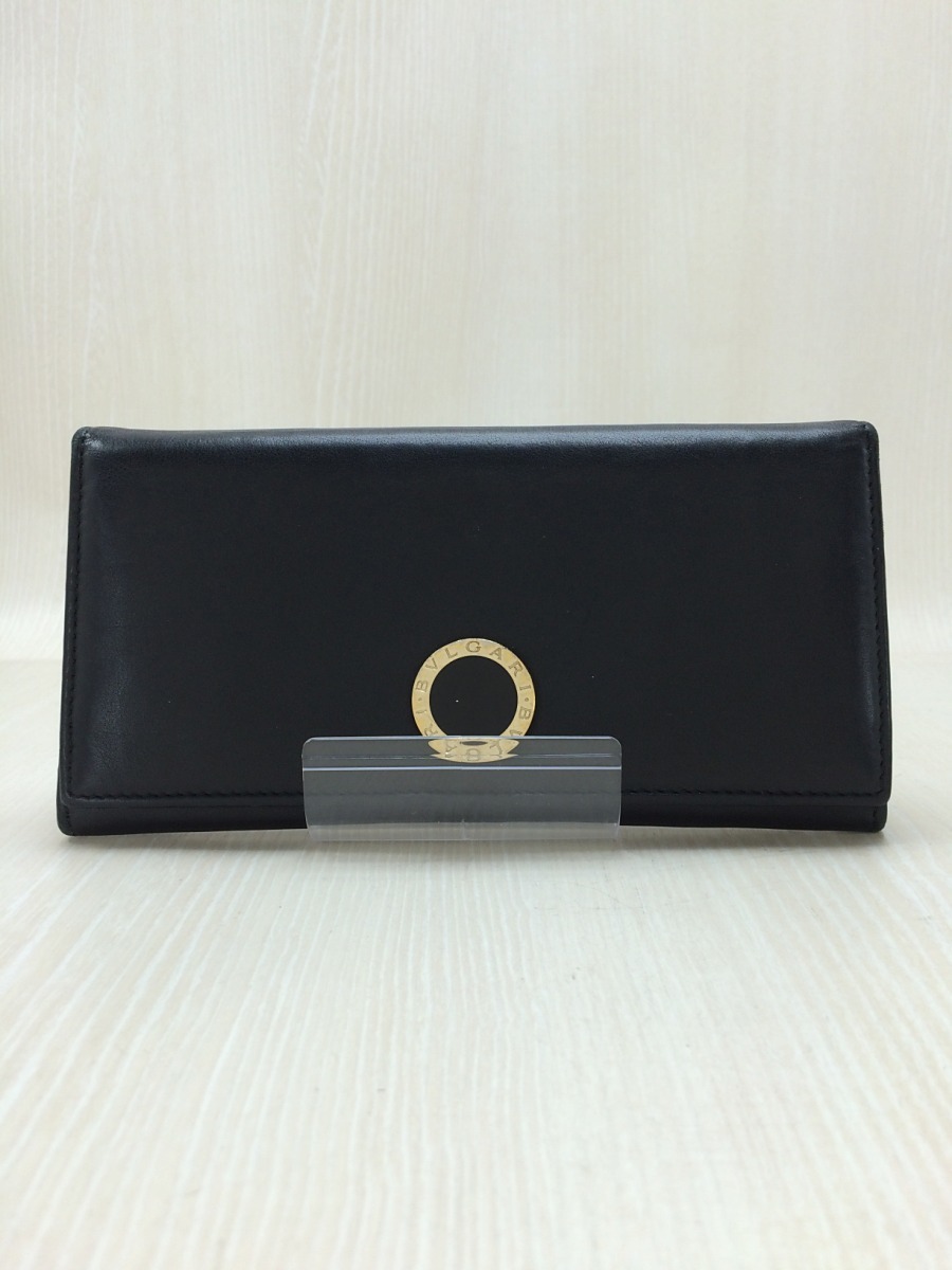 BVLGARI◆長財布/レザー/BLK